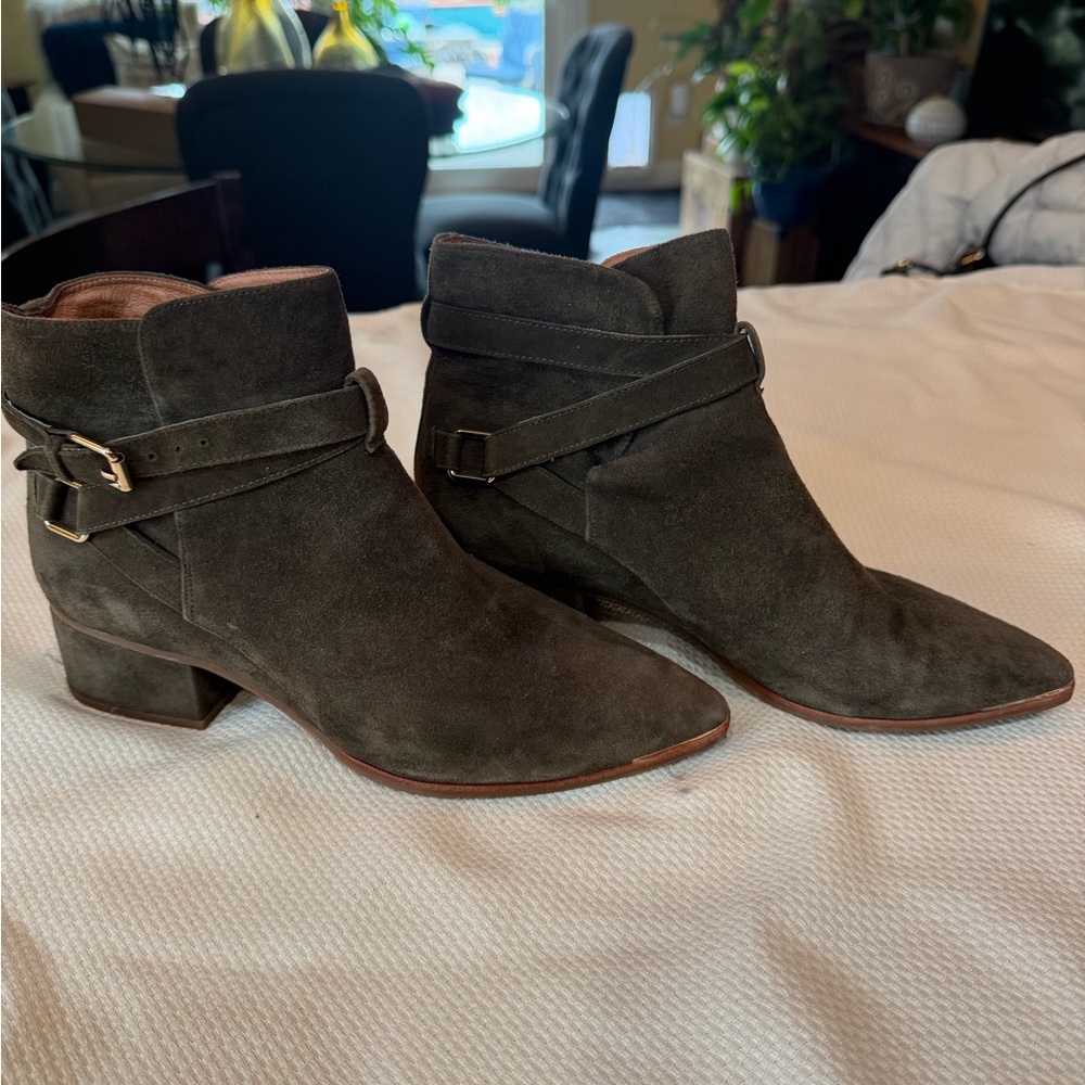 Free People Jeffrey Campbell Suede Ankle Boots - olive green